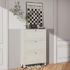 TIRAMISUBEST Narrow Shoe Rack Cabinet,Shoe Cabinet with 3 Flip Drawers, Freestanding Shoe Organizer with Legs - 3 of 4