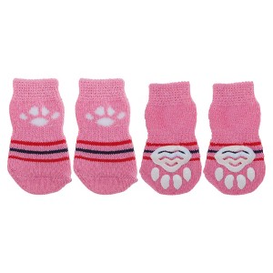 Unique Bargains  Dogs Cats Socks Non-Slip Indoor Paw Protection 4 Pcs - 1 of 4