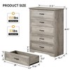 Modern 5 Drawers Dresser, Wooden and Tall Chest of Drawers with Deep Drawers, Large Capacity Storage - 3 of 4