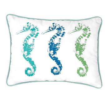 C&F Home 12" x 16" 3 Seahorses Printed Throw Pillow