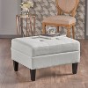 VYNXARIA Ottomans and Benches - 28.25"x23.00"x18.50" Light Gray Classic Ottoman with Tapered Legs - 3 of 4