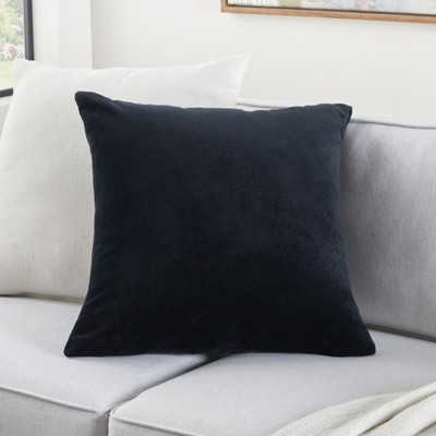 Sofia Black Velvet Reversible 20" x 20" Indoor Throw Pillow