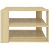vidaXL Engineered Wood Coffee Table with Storage Shelf, Sonoma Oak Finish, Modern Scandinavian Style, Square Design, 23.6"x23.6"x15.7" - 3 of 4