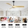 52 Inch Ceiling Fan No Light 3 Blades Low Profile Downrod Mount Ceiling Fans with Remote for Indoor/Outdoor  Patio Garage Living Room Bedroom - 2 of 4