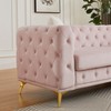 GDFStudio Branik 82.5" Mid-Century Modern Wooden Velvet Upholstered Sofa with Chesterfield Tufted Buttons, 2 Pillows and Metal Legs - 4 of 4