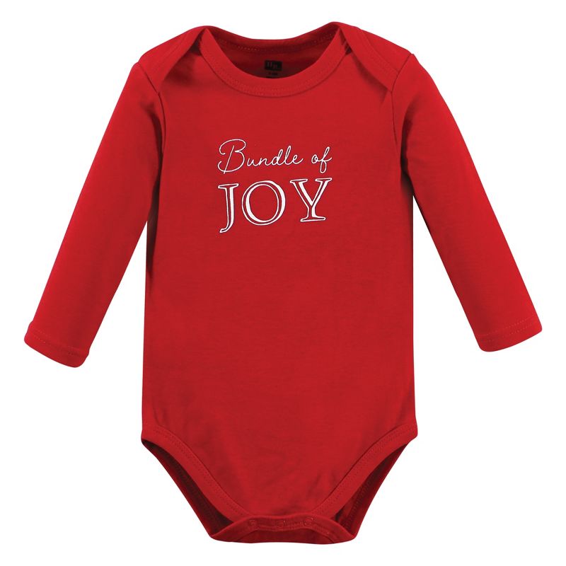 Hudson Baby Unisex Baby Cotton Long-Sleeve Bodysuits, Christmas Scene, 5 of 6