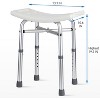 Adjustable White Shower Bench - Easy-clean seat provides comfort & support for users up to 350 lbs capacity. - 2 of 4