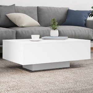 vidaXL Coffee Table with LED Lights White 33.5 in.x21.7 in.x12.2 in. - 1 of 4