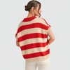 Knit & Lounge Women’s Striped Sleeveless Collared Knit Top Textured Wavy Pattern Split Neckline Soft Rib Hem Relaxed Fit Lightweight - 4 of 4