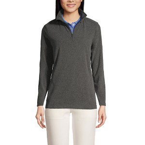 Lands' End Women's Plus Size Thermacheck 100 Fleece Quarter Zip Pullover Top - 1 of 4