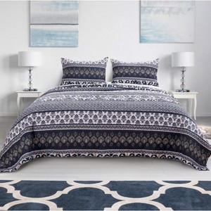 Greenland Home Fashions Native Indigo Quilt Set - 1 of 4