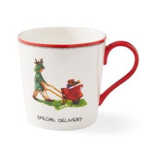 Kit Kemp by Spode 12oz Festive Christmas Mug, Special Delivery Doodle Mug, Fine China Holiday Coffee Mug with Handle, A Cheerful Christmas Essential - 1 of 4