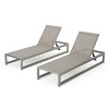 PAGED Patio Chaise Lounges Set of 2 Aluminum Frame Recliner with Mesh Modern Lounge Chair for Garden, Poolside - 2 of 4