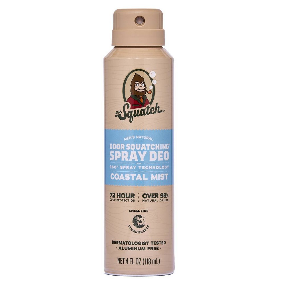 DR. SQUATCH Men's Natural Coastal Deodorant Mist - 4 fl oz