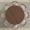 PexFix 59" Modern Round Dining Table for 6-8 with Dense Wood Tabletop & Stable Base Wooden Dining Table for Kitchen Dining Room Walnut - 4 of 4