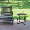 Decksplore 18-inch Small Round Side Table Outdoor Side Table Patio End Table with Adjustable Feet - 2 of 4