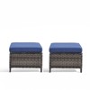 Gymojoy Outdoor Patio Footstool Ottomans with Cushion - 3 of 4