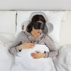 Angel Sar 3-in-1 Neck Massager Pillow with Vibration, Airbag & Heat, Ergonomic Cervical Support for Pain Relief, Memory Foam Travel Pillow, Light Grey - 1 of 4