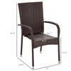 NicBex Set of 4 Outdoor Dining Chair with Cushions,Rattan Patio Dining Chairs with Armrests and Backrest,23.5 inch Chairs for Patio,Garden,Blue Brown - 3 of 4