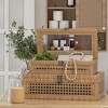 Aoibox Rattan Decorative Box Set of 2 Boho Woven Storage Bins with Lids Rectangular Natural Cane Display Boxes for Home Decor - 2 of 4