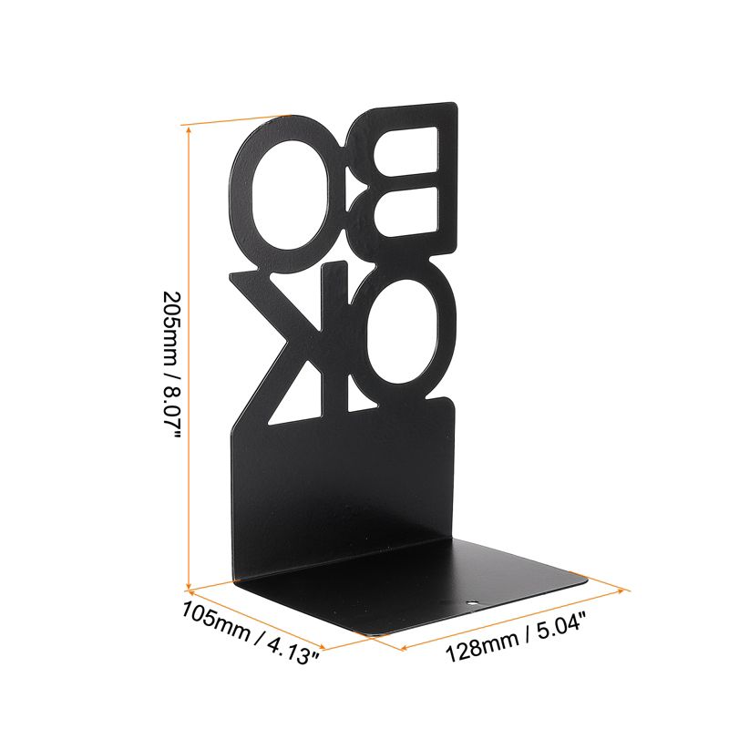Unique Bargains Bookend, Alphabet Shaped Metal Support Book Holder for Home Office Stationery Storage, 2 of 6