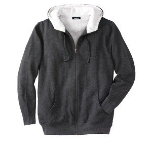 KingSize Men's Big & Tall High Pile Fleece-Lined Fleece Zip Hoodie - 1 of 4