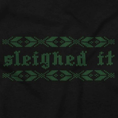 Ugly Christmas Sleighed It Pattern Graphic T Shirt Men or Women Brisco Brands