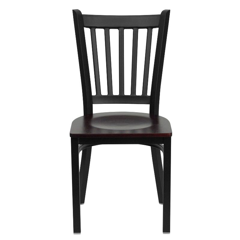 Flash Furniture Black Vertical Back Metal Restaurant Chair, 6 of 9