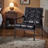 Mshliw High Back PU Leather Accent Armchair with Solid Wood Legs Leisure Reading Chair for Living Room Bedroom - 4 of 4