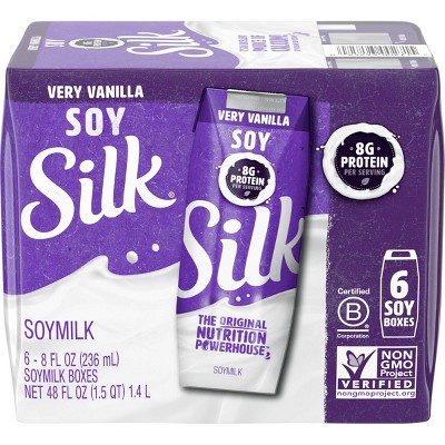Silk Shelf-Stable Very Vanilla Soy Milk - 6ct/8 fl oz Boxes