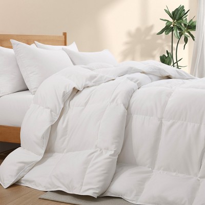 Peace Nest Medium Weight White Goose Feather Fiber Down Comforter Soft 360  Thread Count Fabric, King : Target