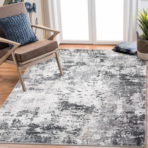 Runner Rug Modern Abstract Washable Rug Stain Resistant Carpet Non-Slip Backing Low Pile Floor Cover Kitchen Hallway EntrywayBrown/Green - 1 of 4