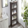 GlasFlength Decorative Storage Cabinets, Multi-Compartment Display, Elegant and Functional, Ideal for Home Library, Black, 31.5"*13.7"*63" - 2 of 4