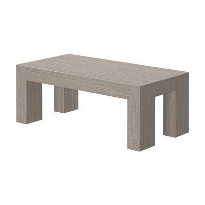 Modern Gray Pine Rectangular Coffee Table, 40"