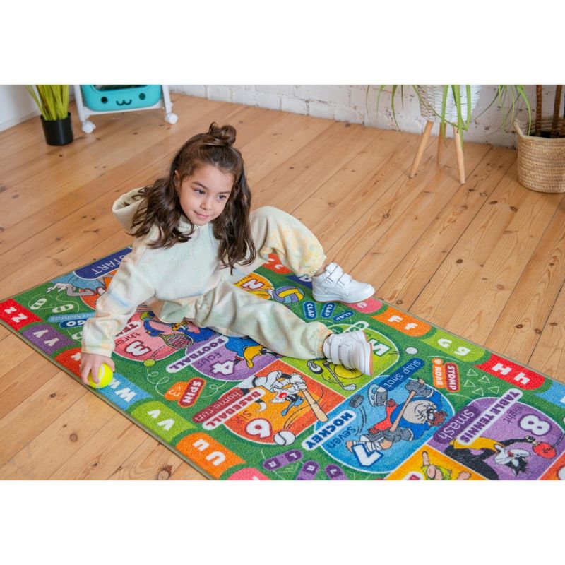 KC CUBS | Looney Tunes Boy & Girl Kids Hopscotch Number Counting Educational Learning & Game Play Nursery Bedroom Classroom Rug Carpet, 2' 7" x 6' 0", 5 of 11