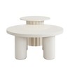 Maliang Modern Coffee Table Set of 2, Round Coffee Table with Cylindrical Leg Design + End Table for Living Room - 4 of 4