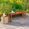 Tangkula 1PC/2PCS Patio Wood Bench 2-Person Solid Wood Bench w/ Slatted Seat 39.5” Long Bench w/ Stable Wood Frame - image 3 of 4