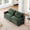 2-Seater Sofa Chenille Fabric Loveseat, Small Couch with 2 Lumbar Pillows, Wood Frame for Living Room or Bedroom – Cuddlewood - 3 of 4