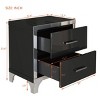 SEVOBAL Nightstands Elegant High Gloss Mirrored Bedside Table with 2 Drawers and Metal Handles for Bedroom Storage, Black, 22.4"*15.7"*23.6" - 4 of 4