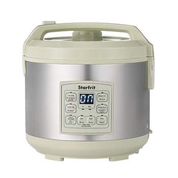Starfrit 14-Cup Low-Carb Electric Rice Cooker, Green/Gray—with 7 Presets