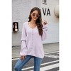 Coolmee Sweaters for Women Trendy Fall Fashion Long Sleeve Blouses V Neck Casual Lightweight Pullover Sweater - 3 of 4