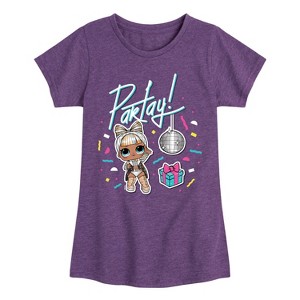Girls' - LOL Surprise! - Partay with Kitty Queen Fitted Short Sleeve Graphic T-Shirt - 1 of 4