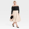 Women's Long Sleeve Midi A-Line Dress - A New Day™ Black/Cream - image 3 of 3