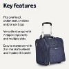 Paaaawaters Underseat Carry On Luggage with Wheels - 14" Rolling Travel Bag, Navy Quilted - 2 of 4