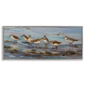 Stupell Industries Sandpiper Flock on Shore Black Framed Giclee Art - 1 of 4