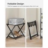 SONGMICS Luggage Rack with Fabric Storage Shelf Suitcasa Stand for Guest Room Bedroom Folding - 4 of 4