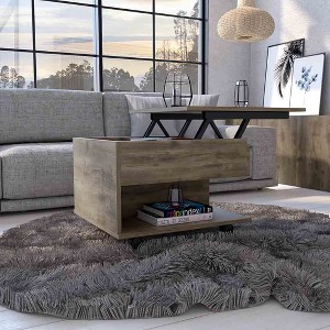 Lift Top Coffee Table Mercuri, Casters, Dark Brown Finish - 1 of 1
