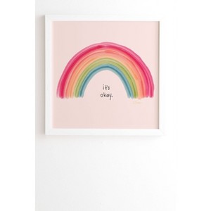 12" x 12" Elisa Bell 'It's Ok' Framed Wall Art White/Pink - Deny Designs: Sustainable Bamboo Frame, Modern Decor - 1 of 4