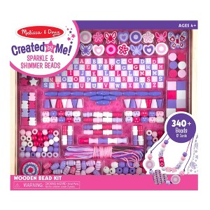 Melissa & Doug Deluxe Collection Wooden Bead Set with 340+ Beads for Jewelry Making - 1 of 4