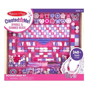 Melissa & Doug Deluxe Collection Wooden Bead Set With 340+ Beads for Jewelry-Making